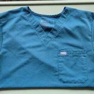 Men's Carribean Blue FIGS Leon Three-Pocket Scrub Top